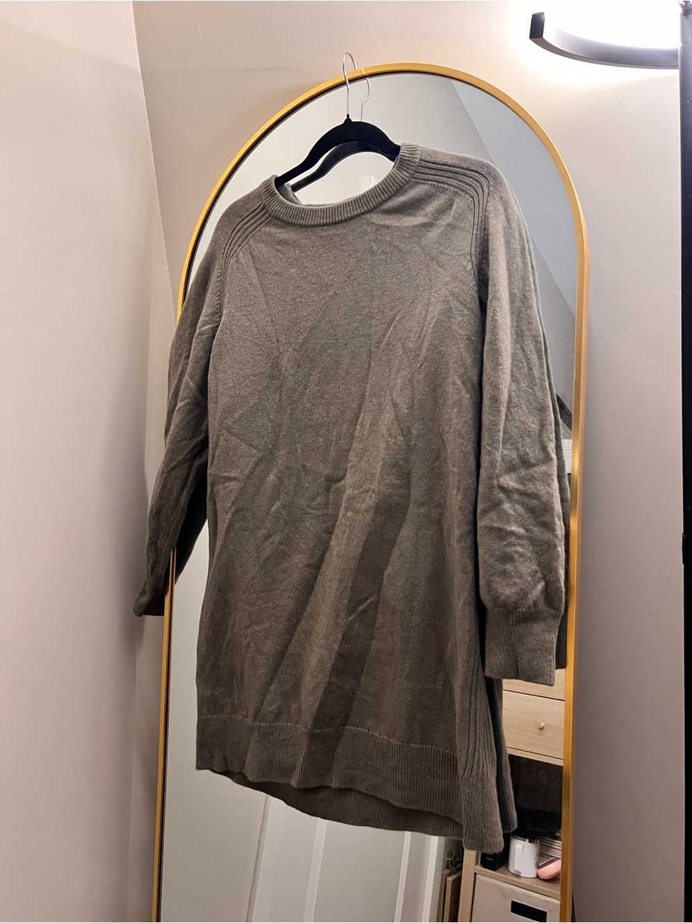 Thakoon Long Knit Sweater Dress in brown Olive